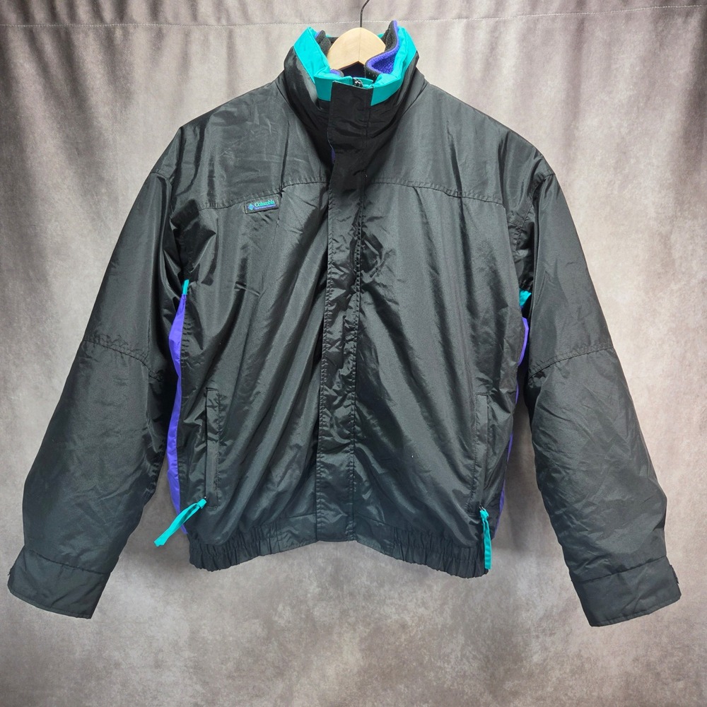 Columbia Bugaboo 3-in-1 Jacket Mens XL Black Teal Purple Vintage USA Winter
